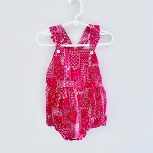 Red Bandana Print Baby Romper